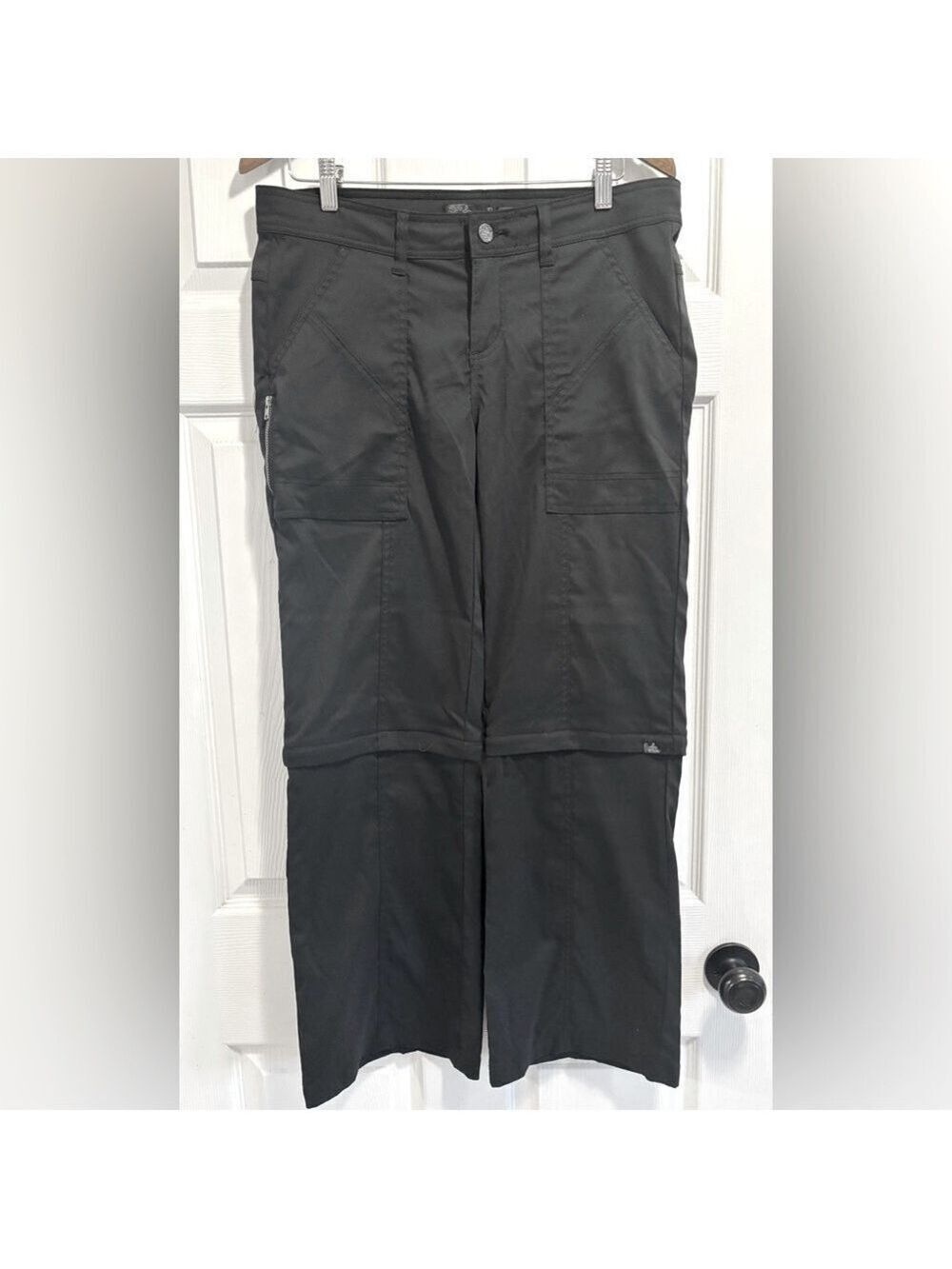 Prana Monarch Convertible Pants Hiking Outdoor Black Zip Off Shorts Size 10